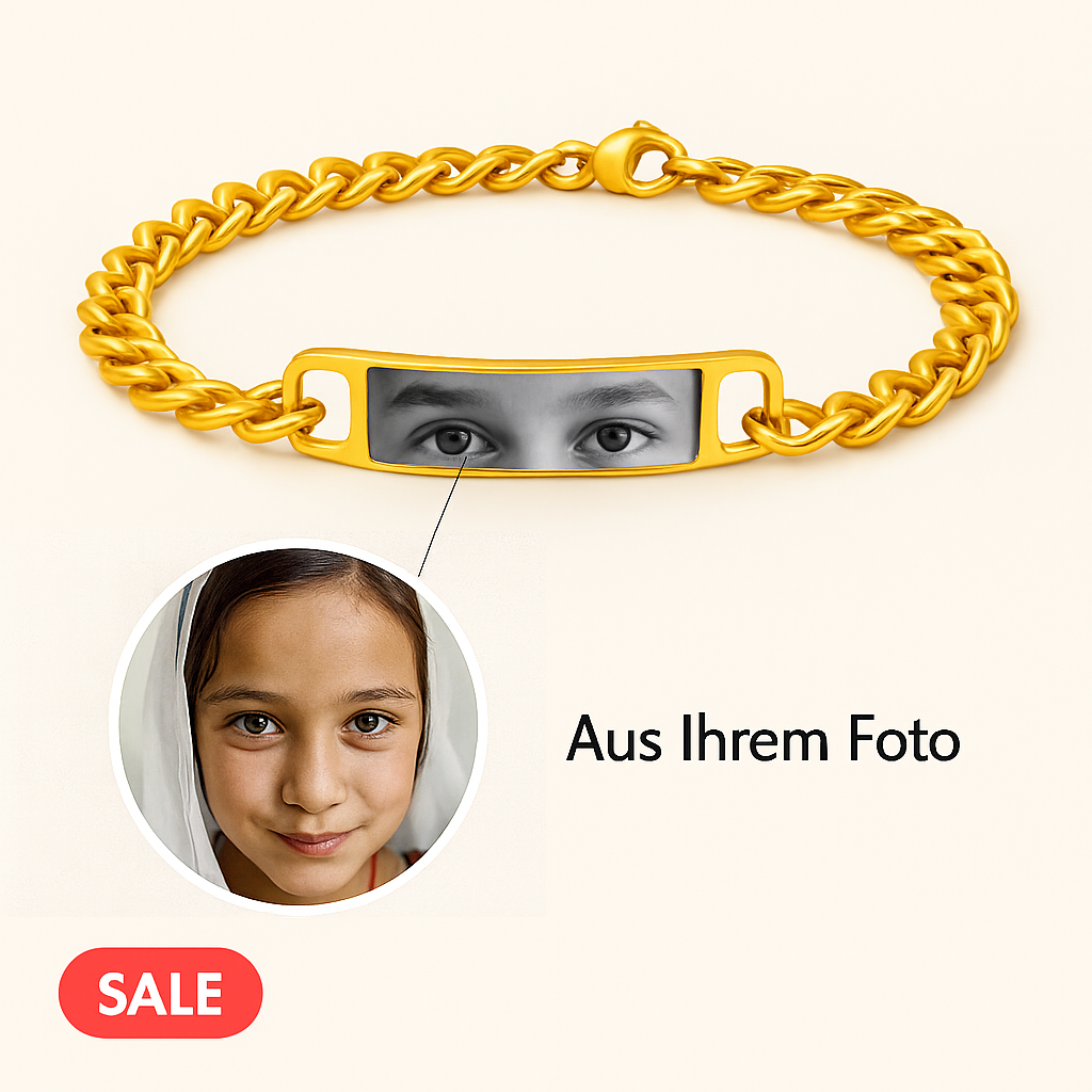 Personalisiertes Armband mit Augen Fotogravur