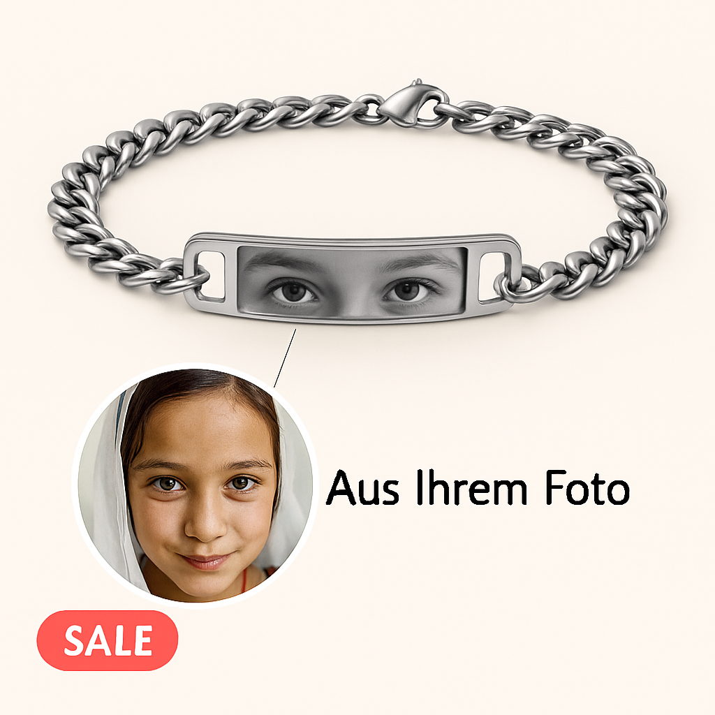 Personalisiertes Armband mit Augen Fotogravur
