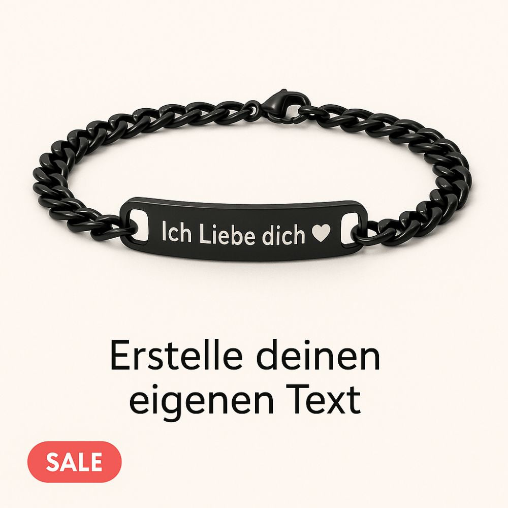 Personalisierbares Edelstahl-Armband mit Gravurplatte – Individuelle Wunschgravur